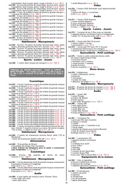 VENTE DES DOMAINES - Ventes Domaniales