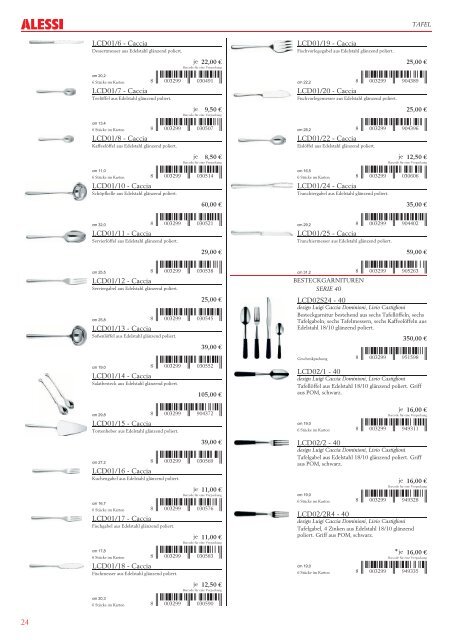 Preisliste Alessi 2012 - Lothar John