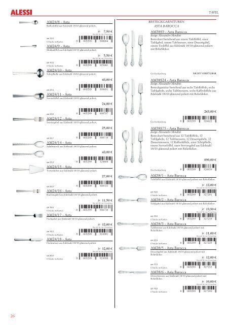 Preisliste Alessi 2012 - Lothar John