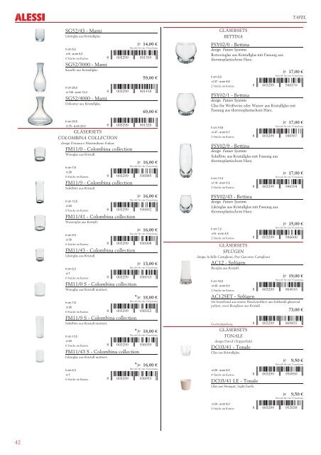 Preisliste Alessi 2012 - Lothar John