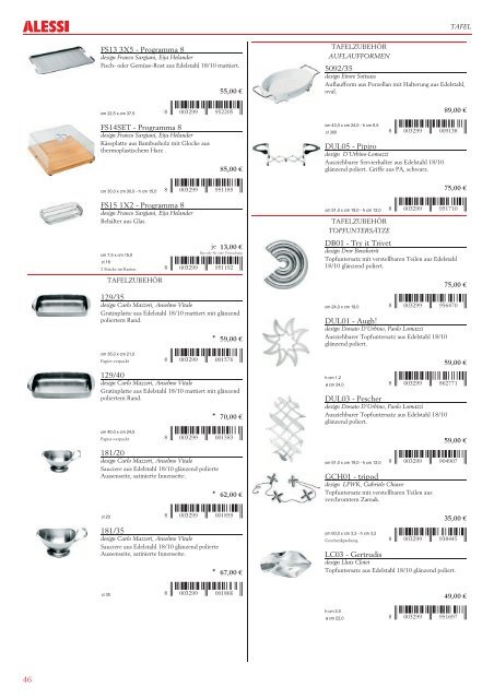 Preisliste Alessi 2012 - Lothar John