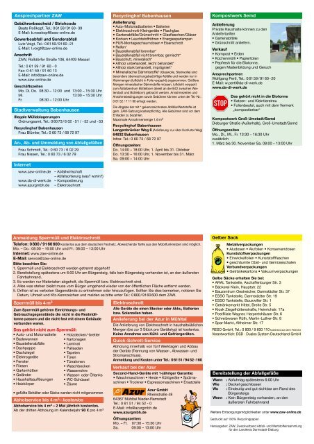 Abfallkalender Babenhausen Abfallkalender Babenhausen