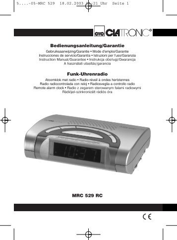 MRC 529 RC Bedienungsanleitung/Garantie Funk ... - Clatronic