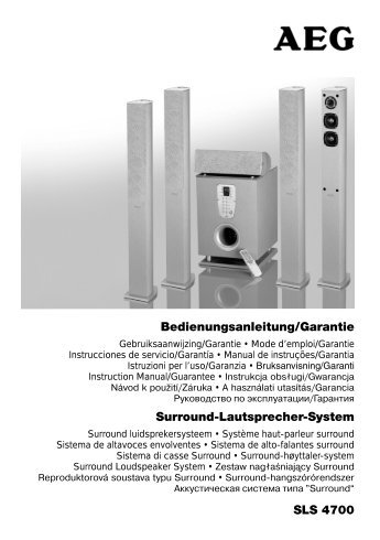 SLS 4700 Surround-Lautsprecher-System ... - Clatronic
