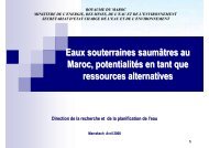 Eaux souterraines saumâtres au Maroc, potentialités en tant que ...