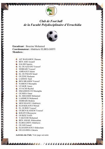 Club de Foot ball de la Faculté Polydisciplinaire d'Errachidia