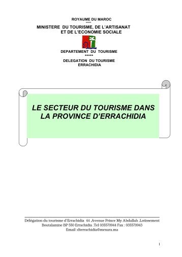 le secteur du tourisme dans la province d'errachidia - Abhatoo