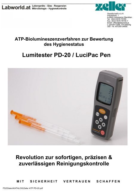 ATP-Biolumineszenzverfahren zur Bewertung des ... - Labworld.at