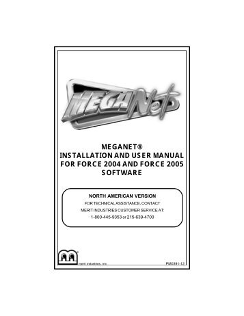 meganet® installation and user manual for force ... - TournaMAXX