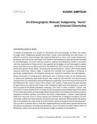 AUDRA SIMPSON On Ethnographic Refusal: Indigeneity, 'Voice ...