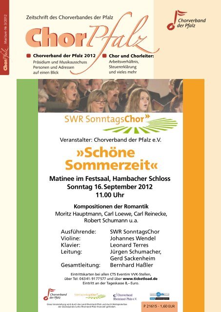 Zeitschrift Des Chorverbandes Der Pfalz Chor 3 - ChorPfalz online