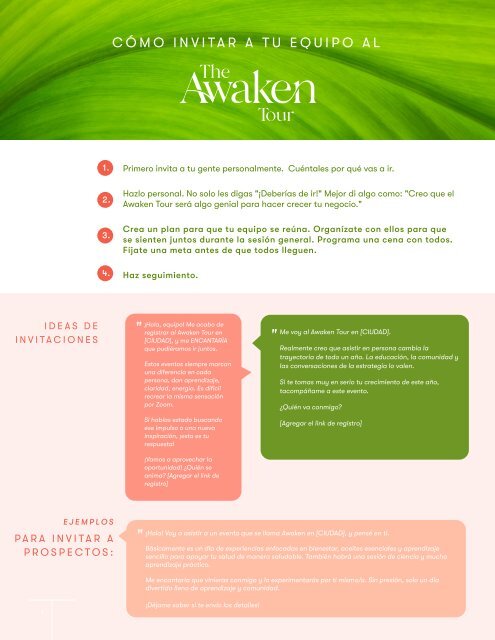 Cómo invitar a tu equipo a The Awaken Tour.