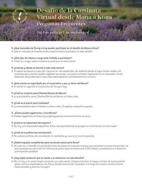Preguntas frecuentes – Caminata de Mona a Kona