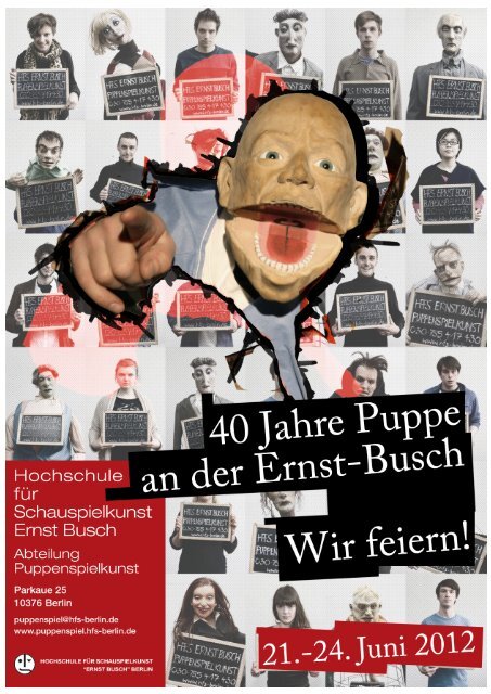 mensch 40 Jahre Studiengang Puppenspielkunst an der HfS Ernst ...