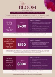 BLOOM Ticket Pricing
