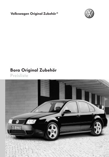 Bora Original Zubehör Preisliste - Volkswagen Zubehör
