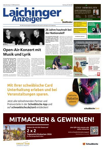 30.05.2026 Laichinger Anzeiger