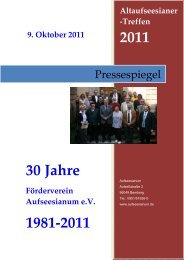 Altaufseesianer -Treffen 2011 - Aufseesianum