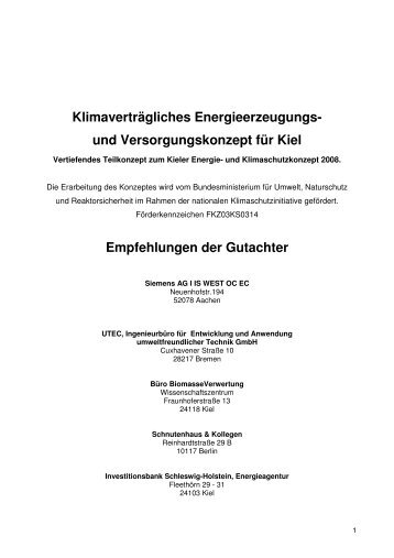 Klimaverträgliches Energieerzeugungs - Landeshauptstadt Kiel