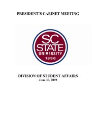 PRESIDENT'S CABINET MEETING DIVISION OF STUDENT AFFAIRS