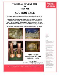 THURSDAY 21st JUNE 2012 AT 10.30 AM AUCTION SALE