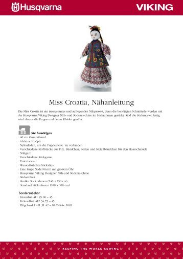Anleitung im PDF-Format ausdrucken - Husqvarna Viking