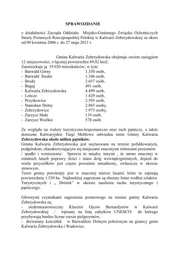 SPRAWOZDANIE z działalności Zarządu Oddziału Miejsko ...