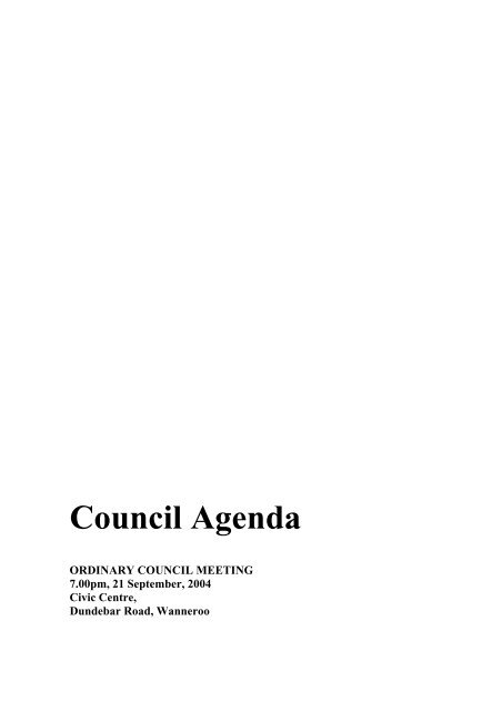 Council Agenda - City of Wanneroo