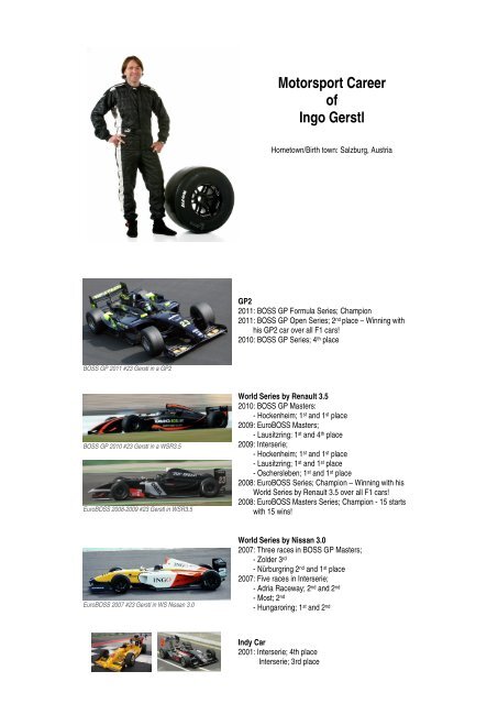 Motorsport Career of Ingo Gerstl - top-speed.cc