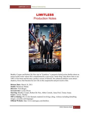 LIMITLESS Production Notes - VisualHollywood