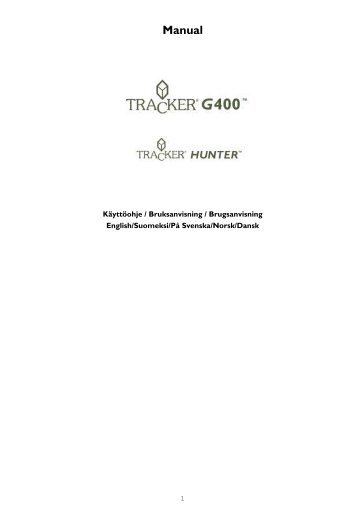 Tracker G400 och Tracker Hunter 2 manual