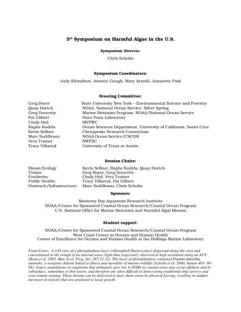 3rd Symposium on Harmful Algae in the US - Woods Hole ...