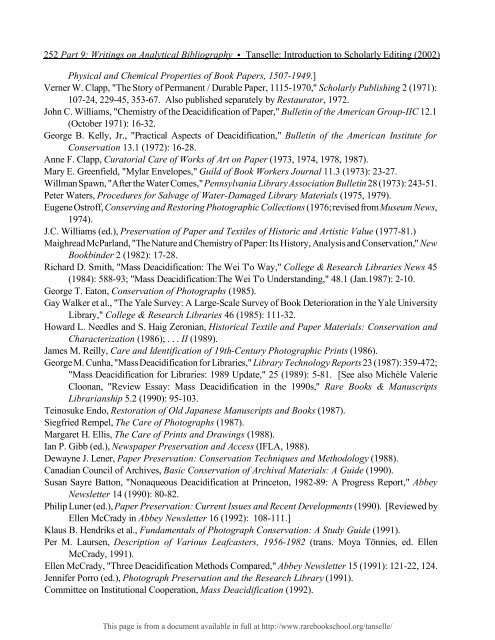 INTRODUCTION TO SCHOLARLY EDITING ... - Rare Book School