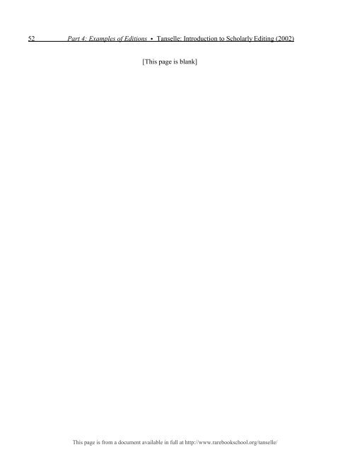 INTRODUCTION TO SCHOLARLY EDITING ... - Rare Book School