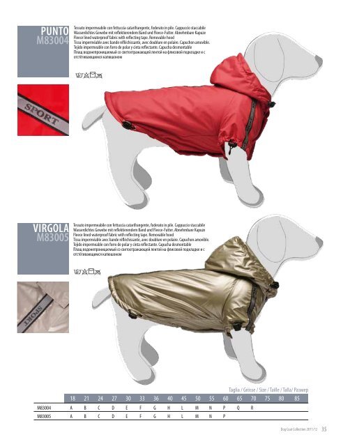 DOG COAT COLLECTION 2011/12