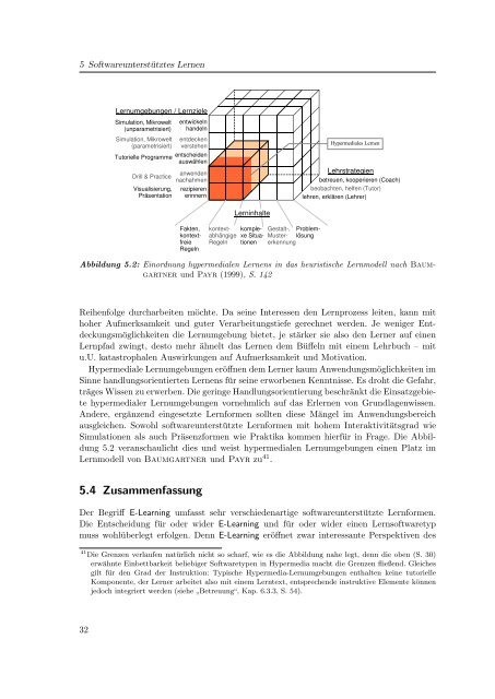 Didaktische Konzepte hypermedialer Lernumgebungen: Umsetzung ...