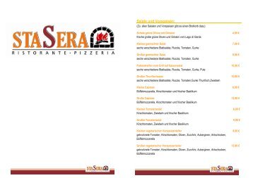 Speisekarte als PDF zum Download - StaSera • Ristorante Pizzeria ...