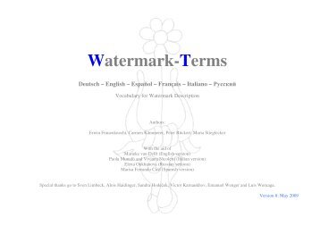 Watermark-Terms Deutsch – English – Español – Français