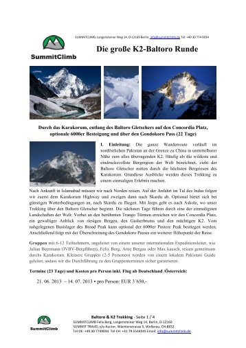 Die große K2-Baltoro Runde - SummitClimb