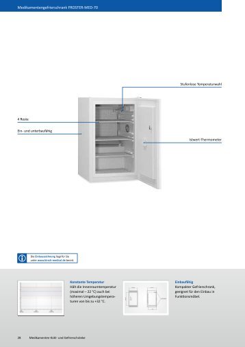 Medikamentengefrierschrank FROSTER-MED-70 - Kirsch