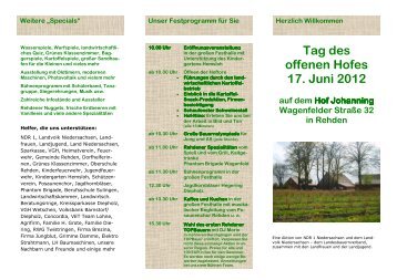 Tag des offenen Hofes 17. Juni 2012 auf dem Hof Johanning ...