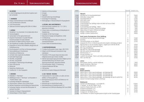 Übersicht Sonderausstattung inkl. Preisliste - Tabbert