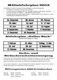 Müllabfuhrplan 2013 - Gemeinde St. Georgen bei Grieskirchen