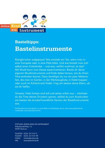 Bastelinstrument - Jedem Kind ein Instrument