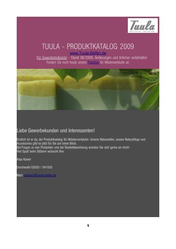 Tuula Pflegeprodukte