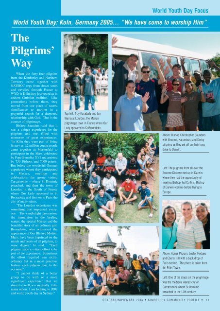 World Youth Day: Koln, Germany 2005... - Catholic Diocese of Broome