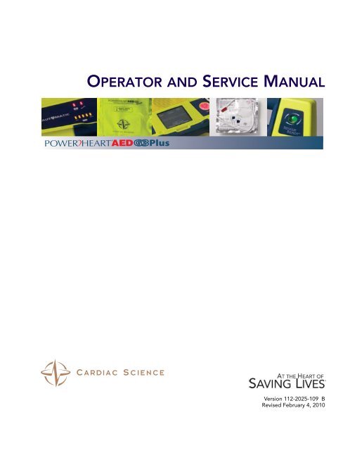 AED G3 Plus Operator and Service Manual - Cardiac Science