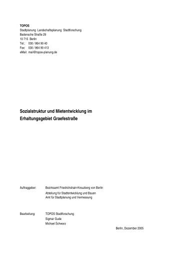 3. Entwicklungstendenzen im Gebiet Graefestraße - Graefe-Kiez