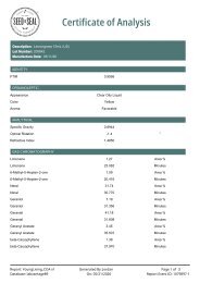 This pdf displays Lemongrass 15mL Lot 205842 Finished Goods Testing