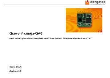 8 System Resources 8.1 Interrupt Request (IRQ) Lines - congatec AG